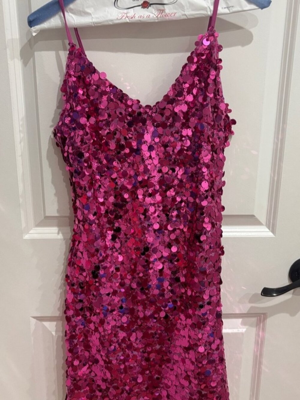 Fuchsia Pink Sequin Mini Dress